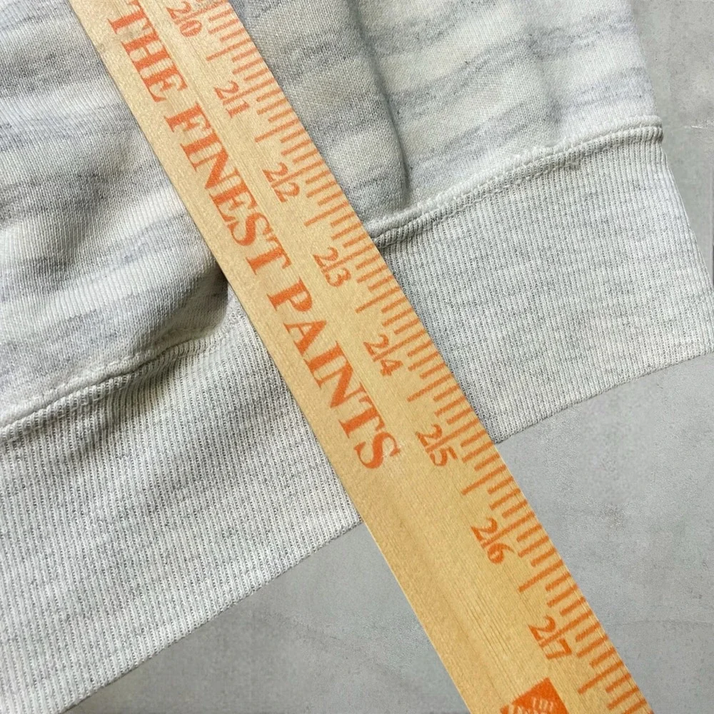 Vintage Scotland University Sweatshirt Men's L Grey Striped Crewneck Made in USA